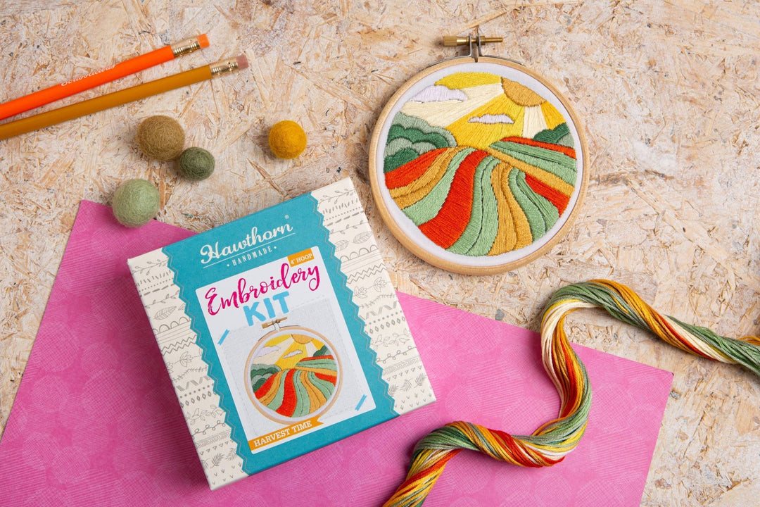 Harvest Time Mini Embroidery Kit | Complete Craft Kit for Beginners - Violet Elizabeth - Haberdashery