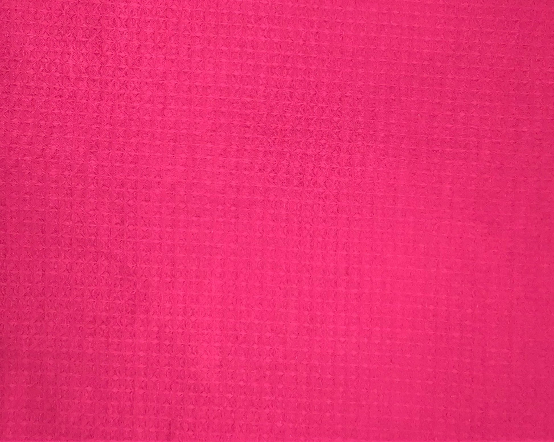 Hot Pink Waffle hand dyed Fabric 100% Cotton - Violet Elizabeth - Haberdashery