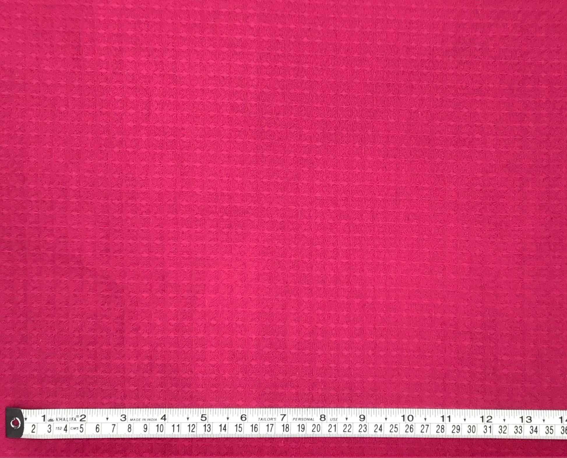 Hot Pink Waffle hand dyed Fabric 100% Cotton - Violet Elizabeth - Haberdashery