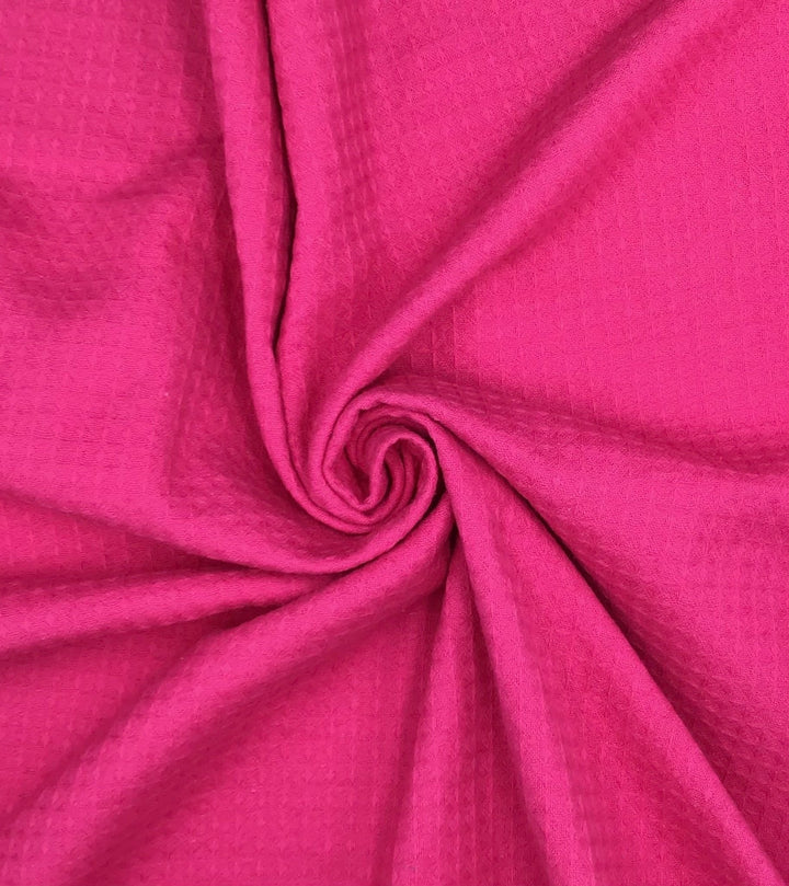 Hot Pink Waffle Waffle Hand Dyed Fabric