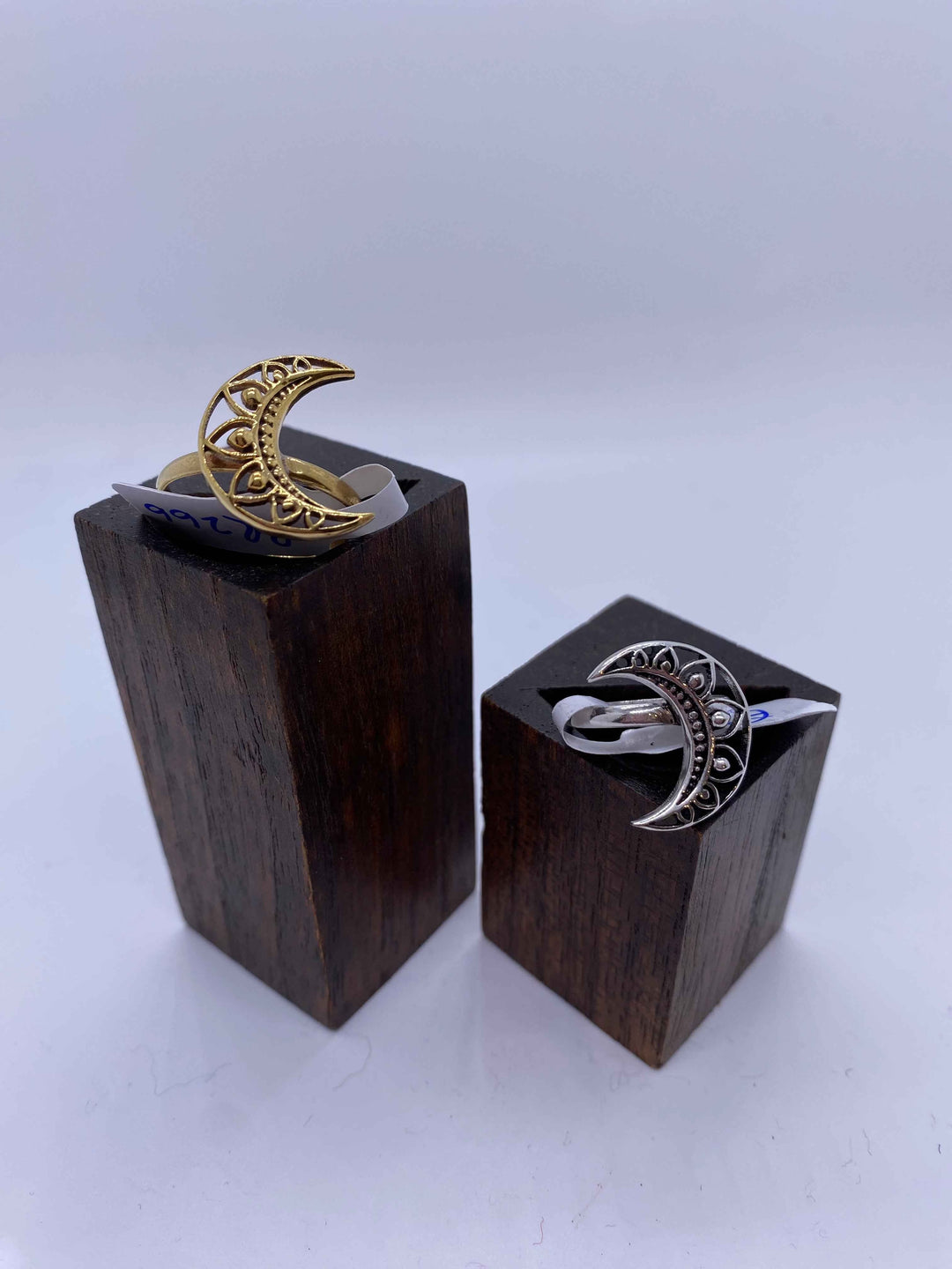 Crescent Moon Ring: Brass And Silver Brass