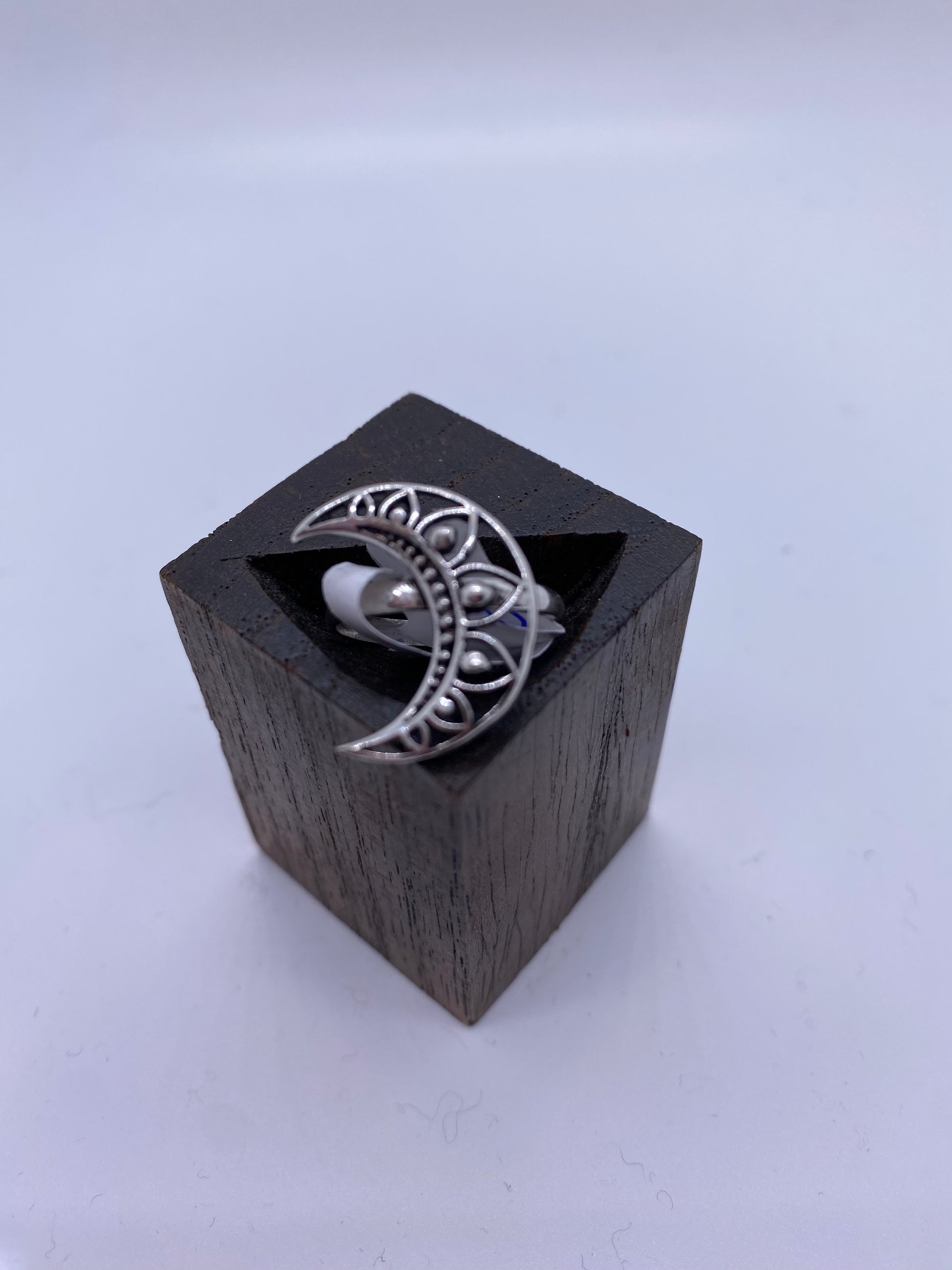 Crescent Moon Ring: Brass and Silver Brass - Violet Elizabeth
