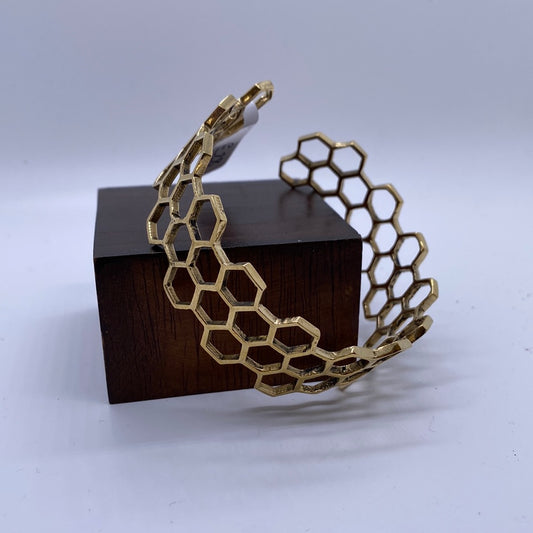 Honeycomb Brass Cuff - Violet Elizabeth