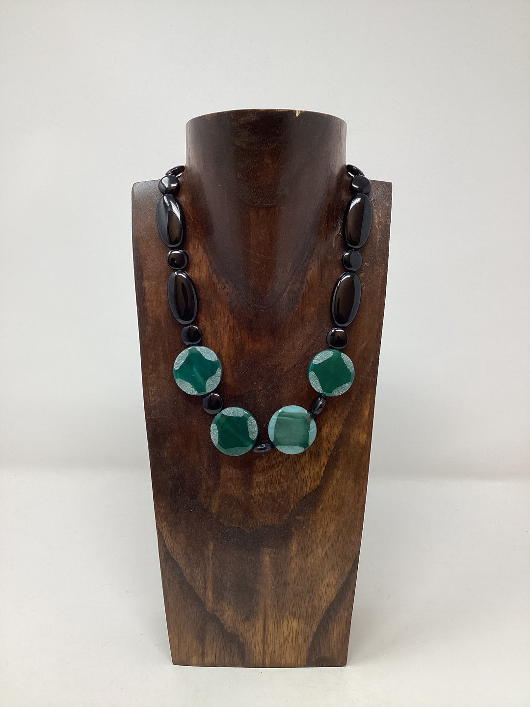 Black & Green Agate Necklace - Violet Elizabeth