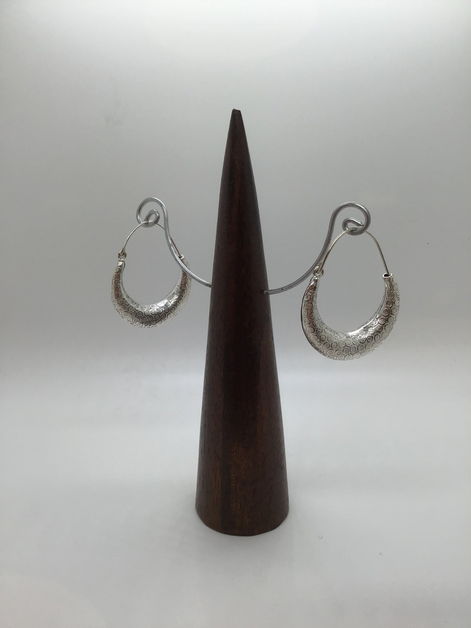 Textured Chunky hoop earrings: Brass and silver plated brass. - Violet Elizabeth