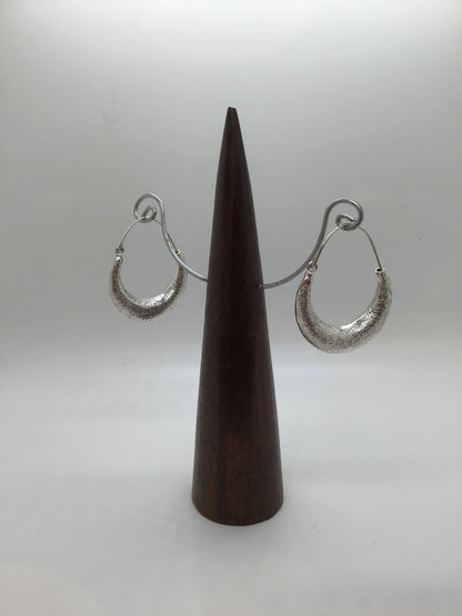 Textured Chunky hoop earrings: Brass and silver plated brass. - Violet Elizabeth
