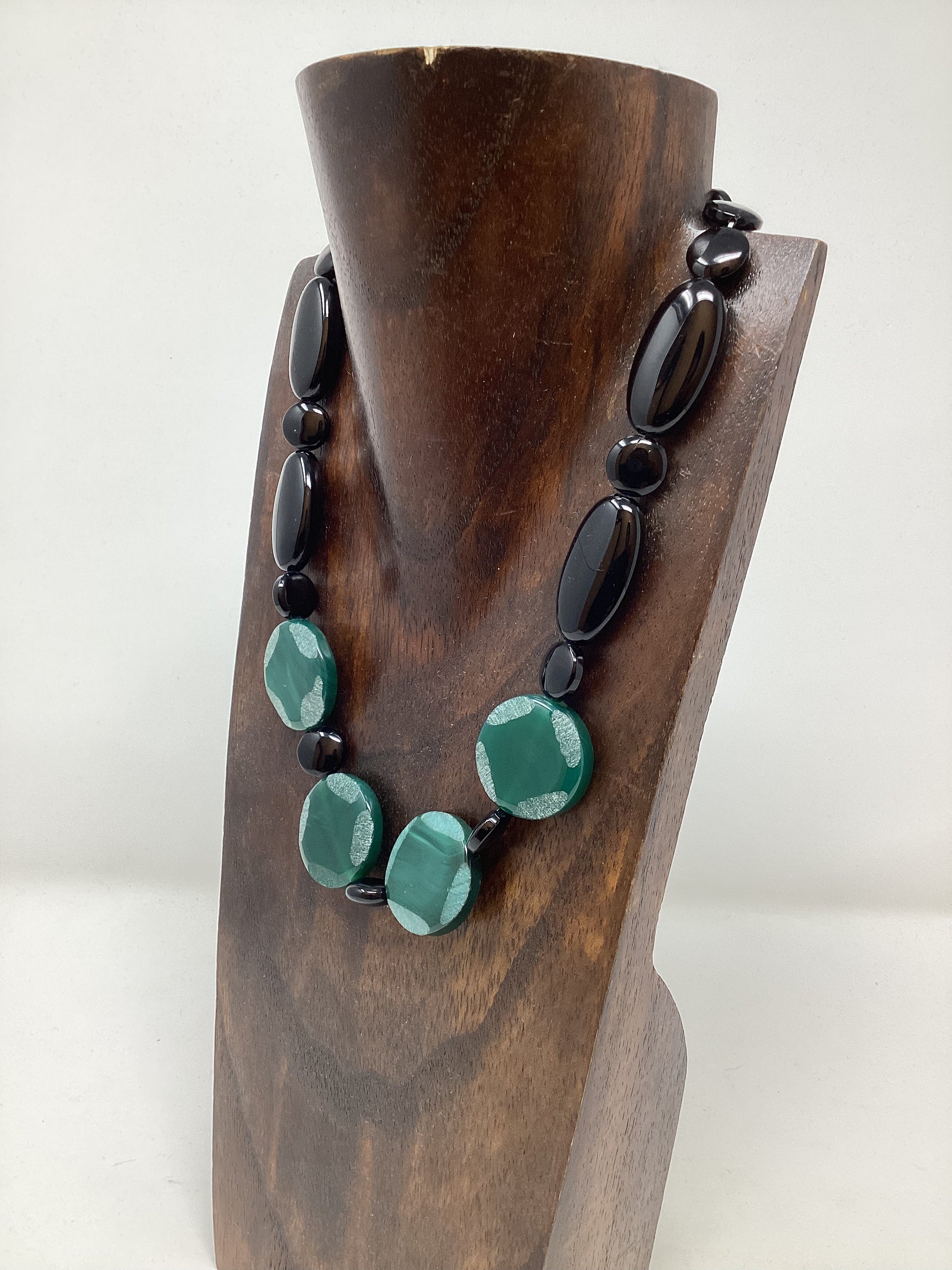 Black & Green Agate Necklace - Violet Elizabeth