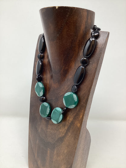 Black & Green Agate Necklace - Violet Elizabeth