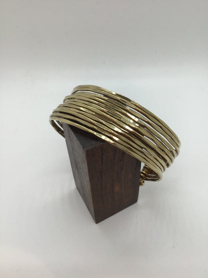 Hand tapped cuff (medium): Brass and Silver Plated Brass - Violet Elizabeth