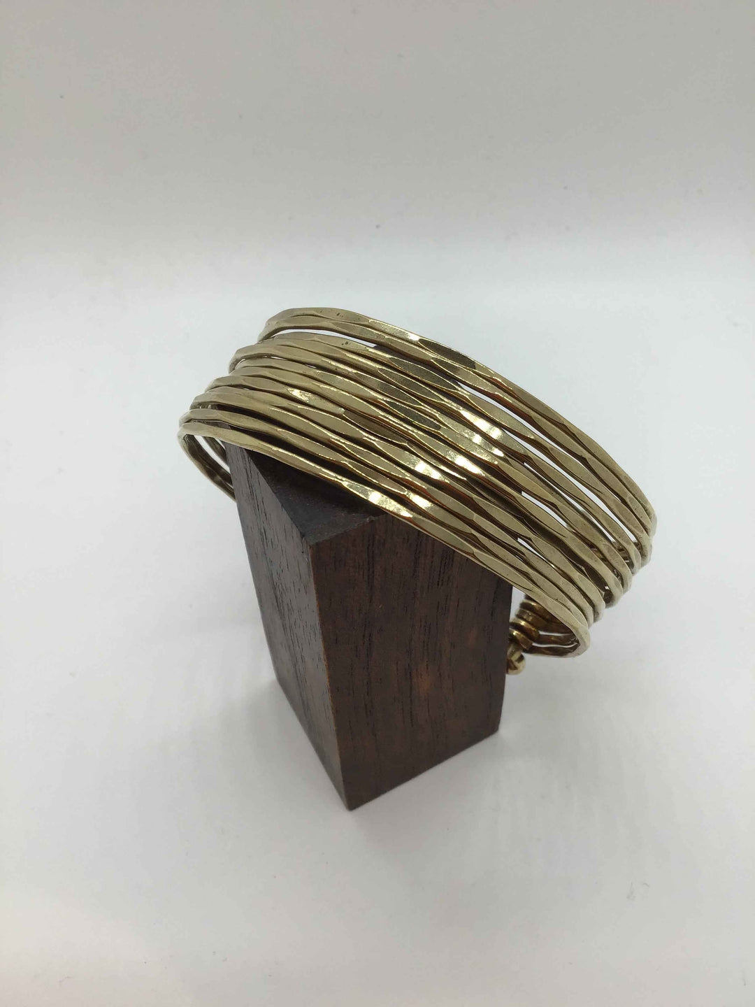 Hand Tapped Cuff (Medium): Brass And Silver Plated Brass