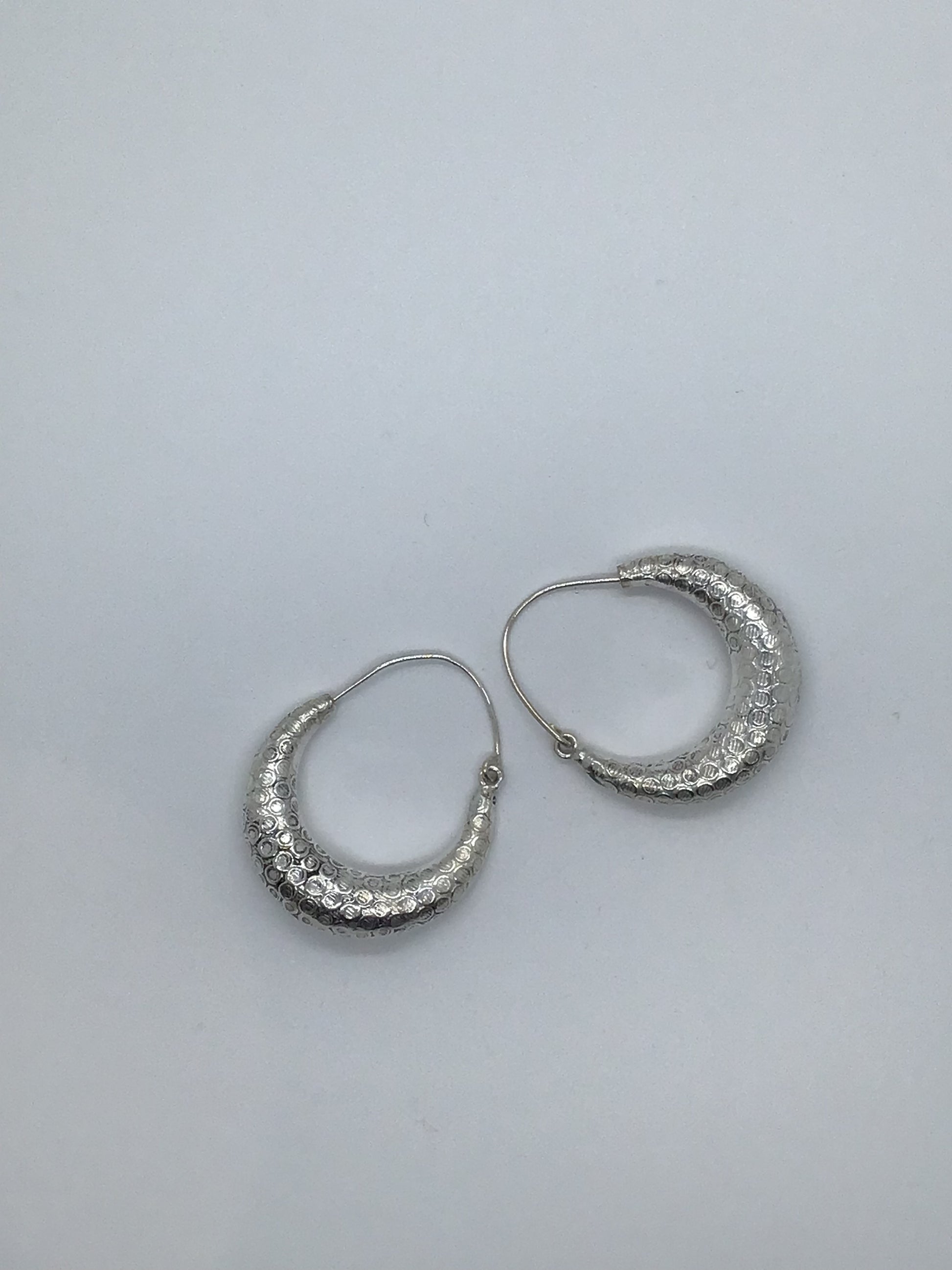 Textured Chunky hoop earrings: Brass and silver plated brass. - Violet Elizabeth