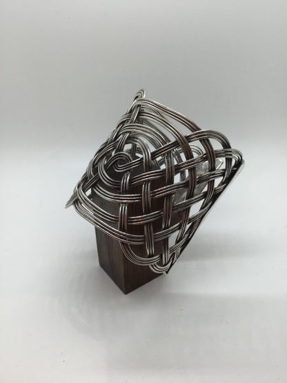 Lattice Work Cuff: Brass and Silver plated brass - Violet Elizabeth