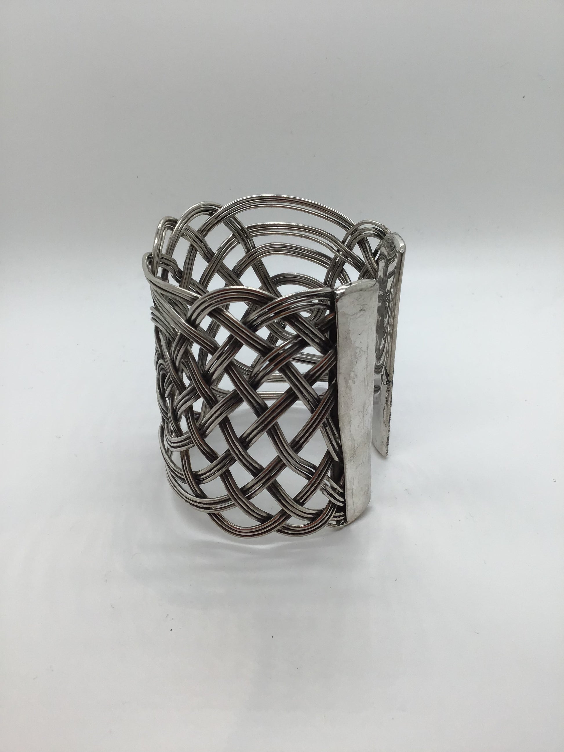 Lattice Work Cuff: Brass and Silver plated brass - Violet Elizabeth