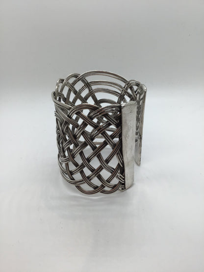 Lattice Work Cuff: Brass and Silver plated brass - Violet Elizabeth