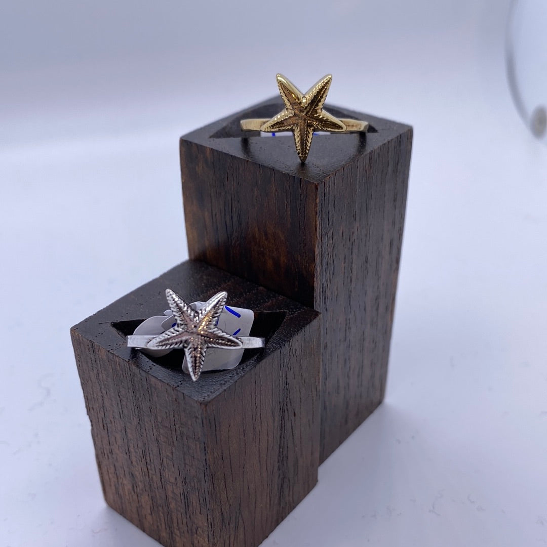 Starfish ring: Brass and Silver Plated Brass - Violet Elizabeth
