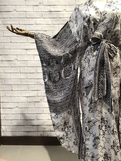 Silver Goddess silk kimono - Violet Elizabeth