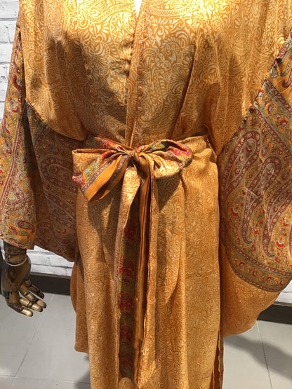 The silk  Golden Temple Kimono - Violet Elizabeth