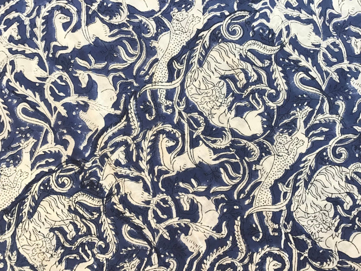 Indigo Hunt Organic Cotton Block Printed Cotton Fabric