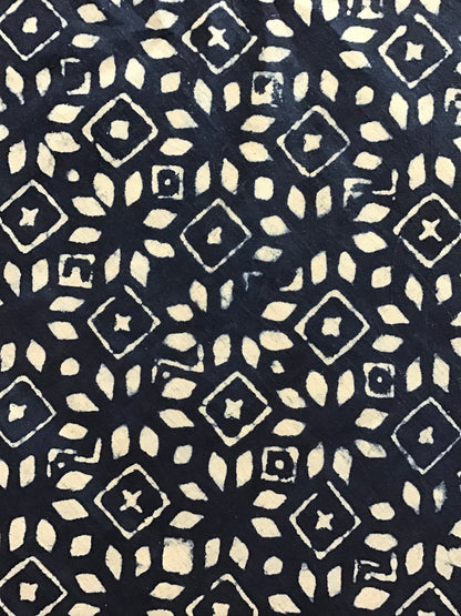 Indigo window Batik Hand Printed Pure Cotton Fabric - Violet Elizabeth - Haberdashery