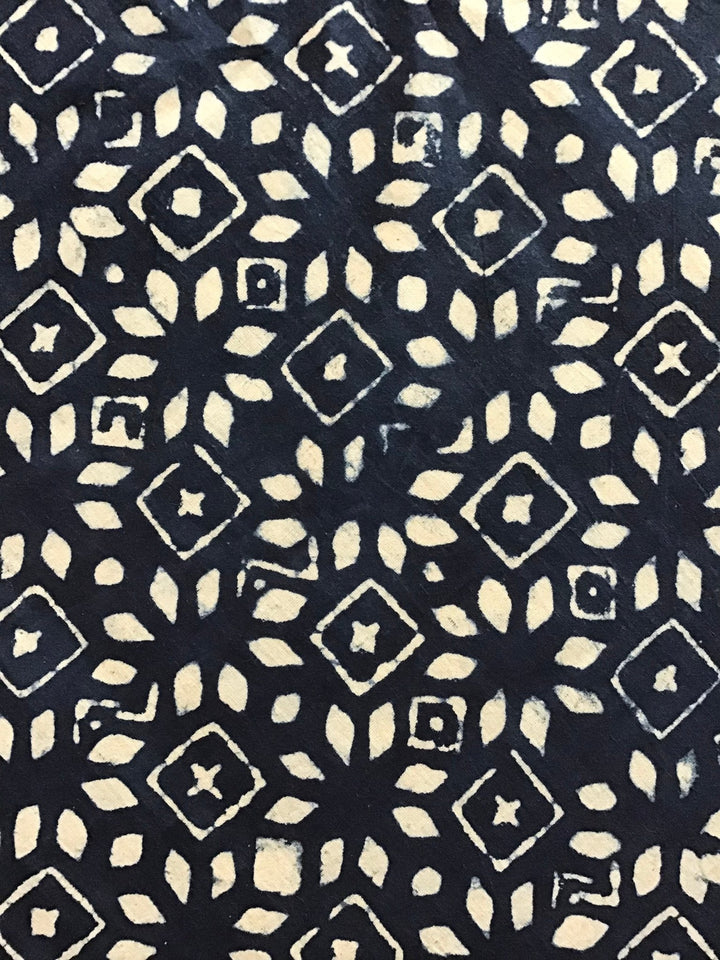 Indigo Window Batik Hand Printed Cotton Fabric