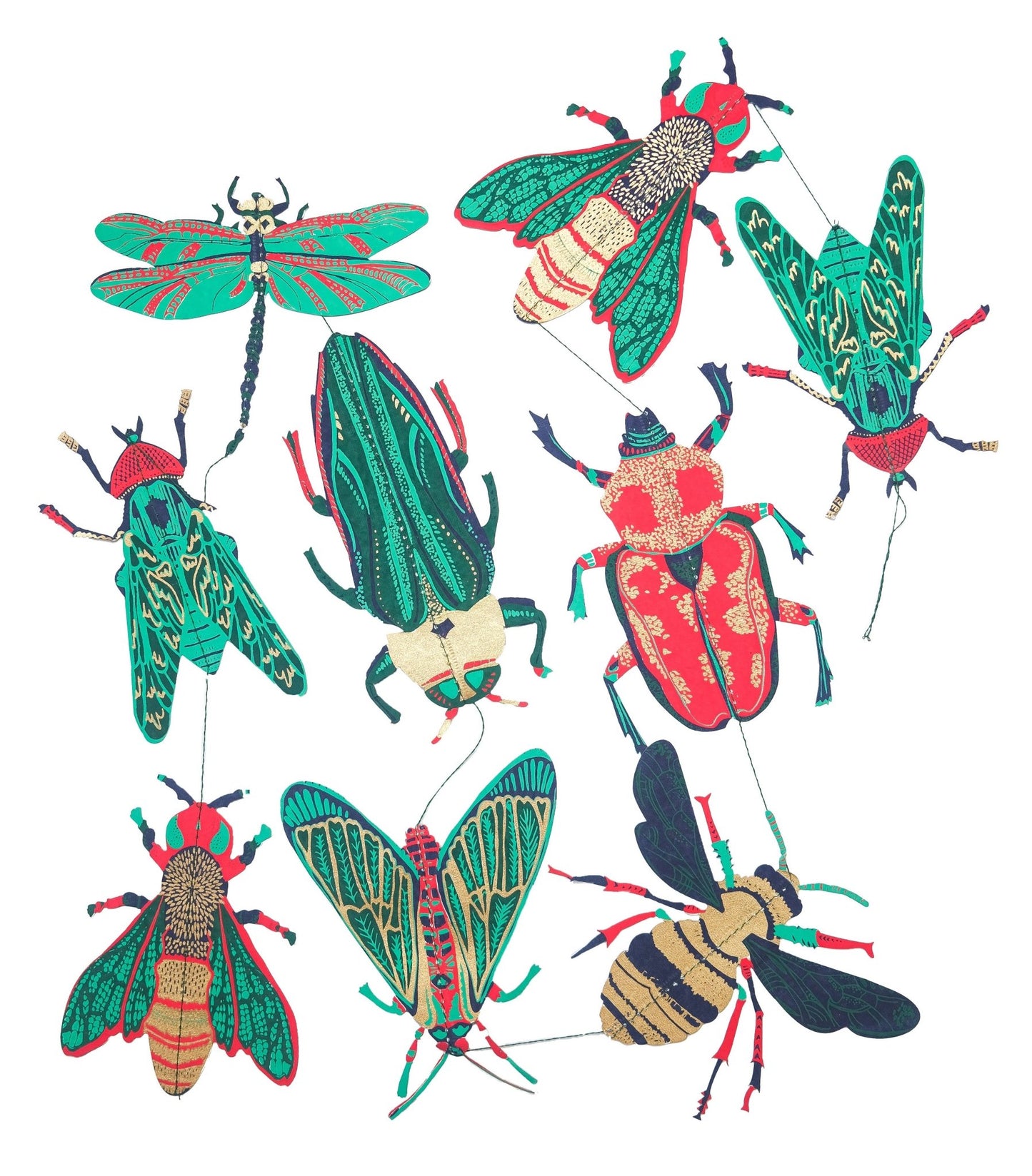 Insects Vertical Wall Hanging - Violet Elizabeth - 