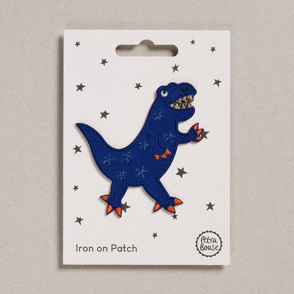 Iron on Patch - Pack of 6 - Blue Dinosaur - Violet Elizabeth - 
