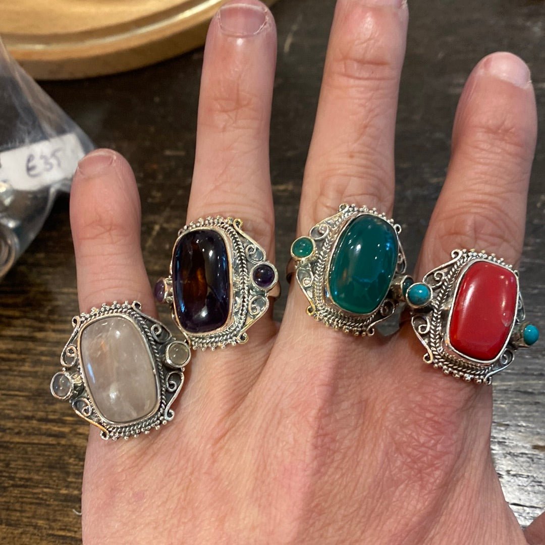 Joy Silver Ring: Various Stones - Violet Elizabeth - Jewellery