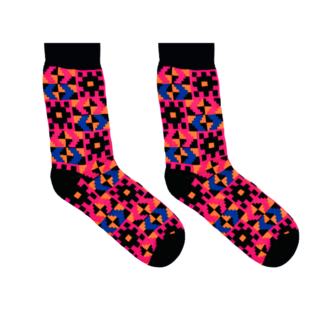 Kente Winter Socks Black - Violet Elizabeth - 