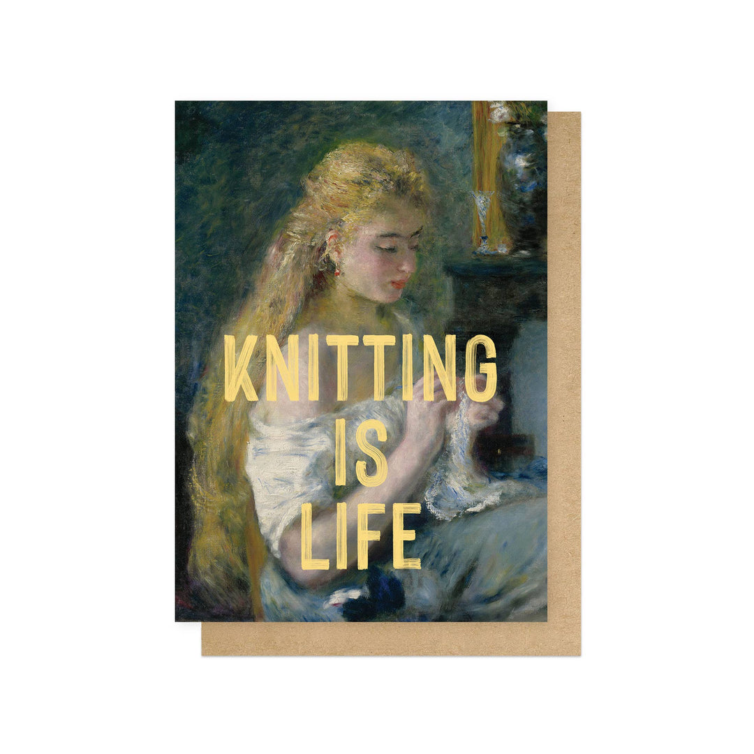 Knitting Is Life Greetings Card - Violet Elizabeth - 