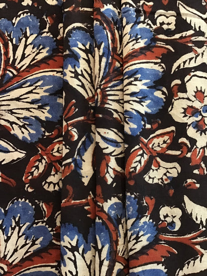 Large overall flower Block Printed Fabric - Violet Elizabeth - Haberdashery
