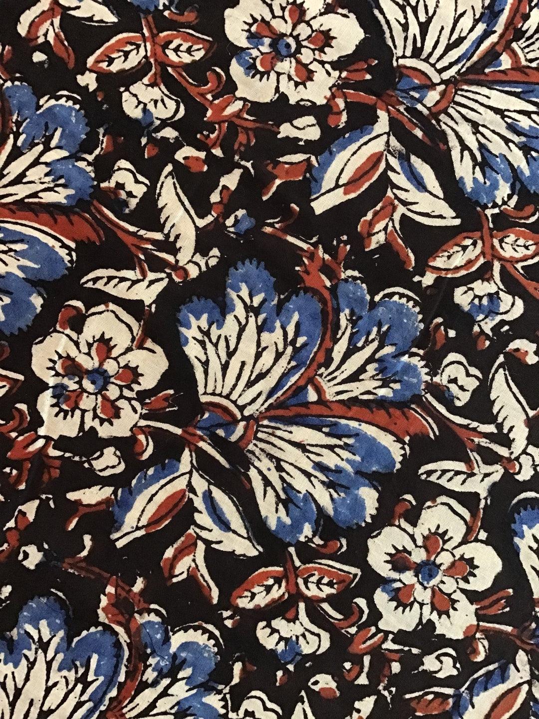 Large overall flower Block Printed Fabric - Violet Elizabeth - Haberdashery