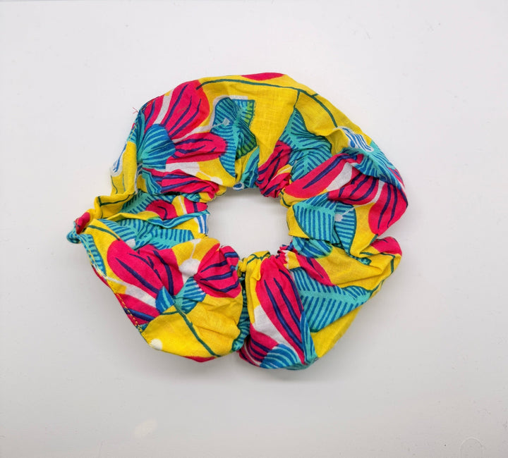 Large Tropical Cotton Scrunchie