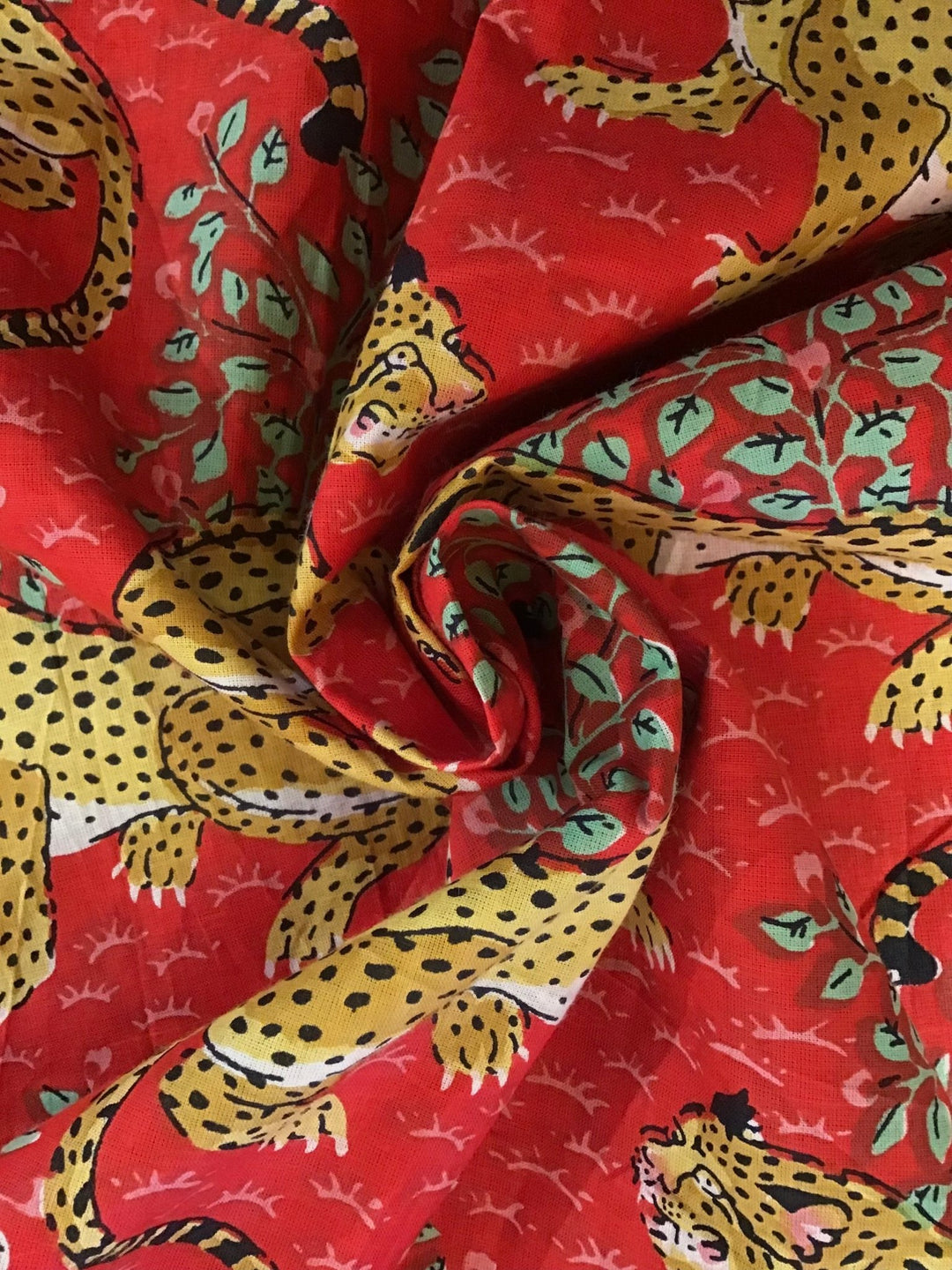 Leopard night out Screen Printed Fabric 100% Cotton - Violet Elizabeth - Haberdashery