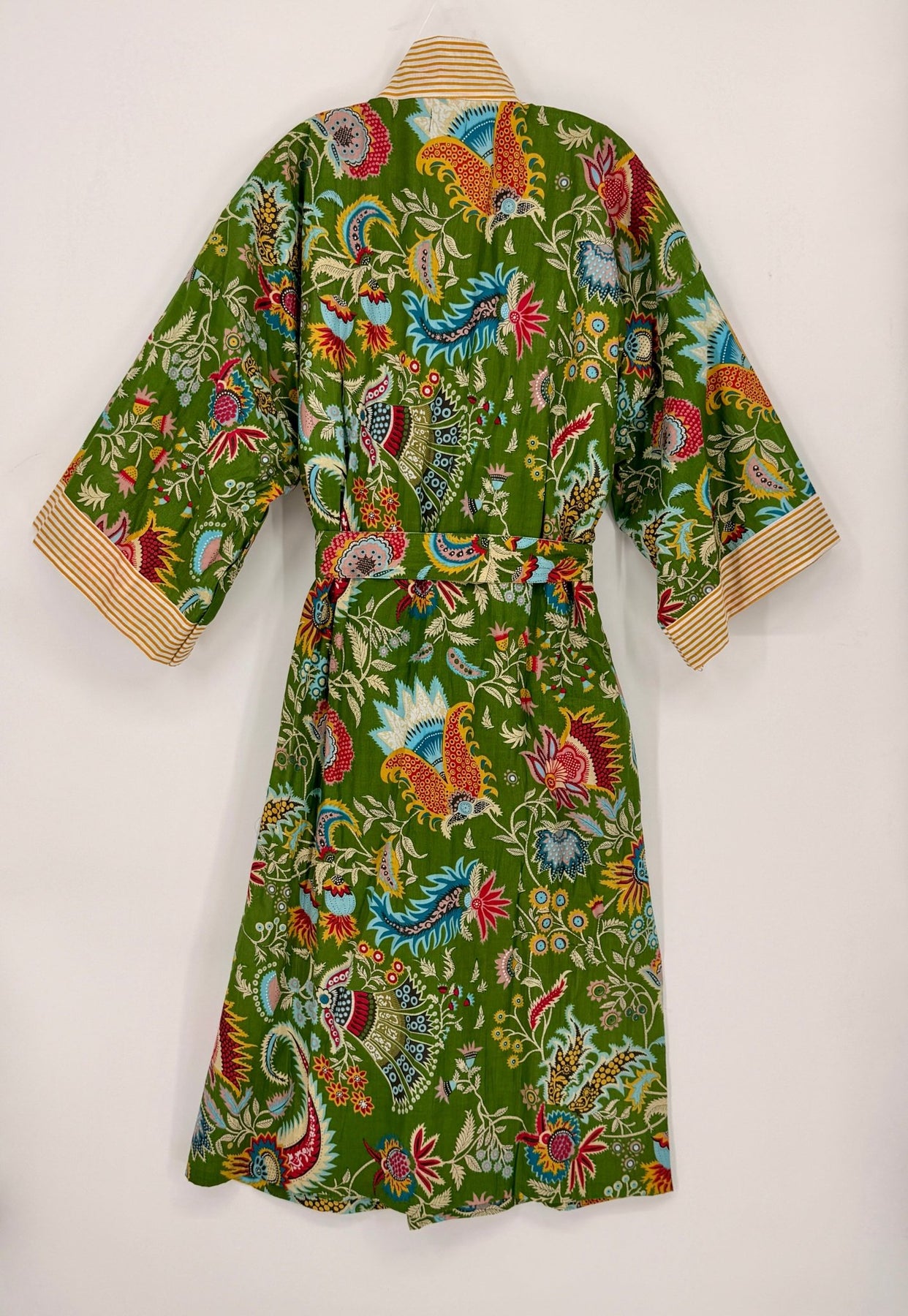 Drawn Block Robe Long Cotton Robe | Block Print Dressing Gown | Violet Elizabeth