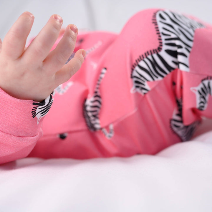 Lux Pink Zebra print cotton sleepsuit - Violet Elizabeth - Baby & Toddler Clothing