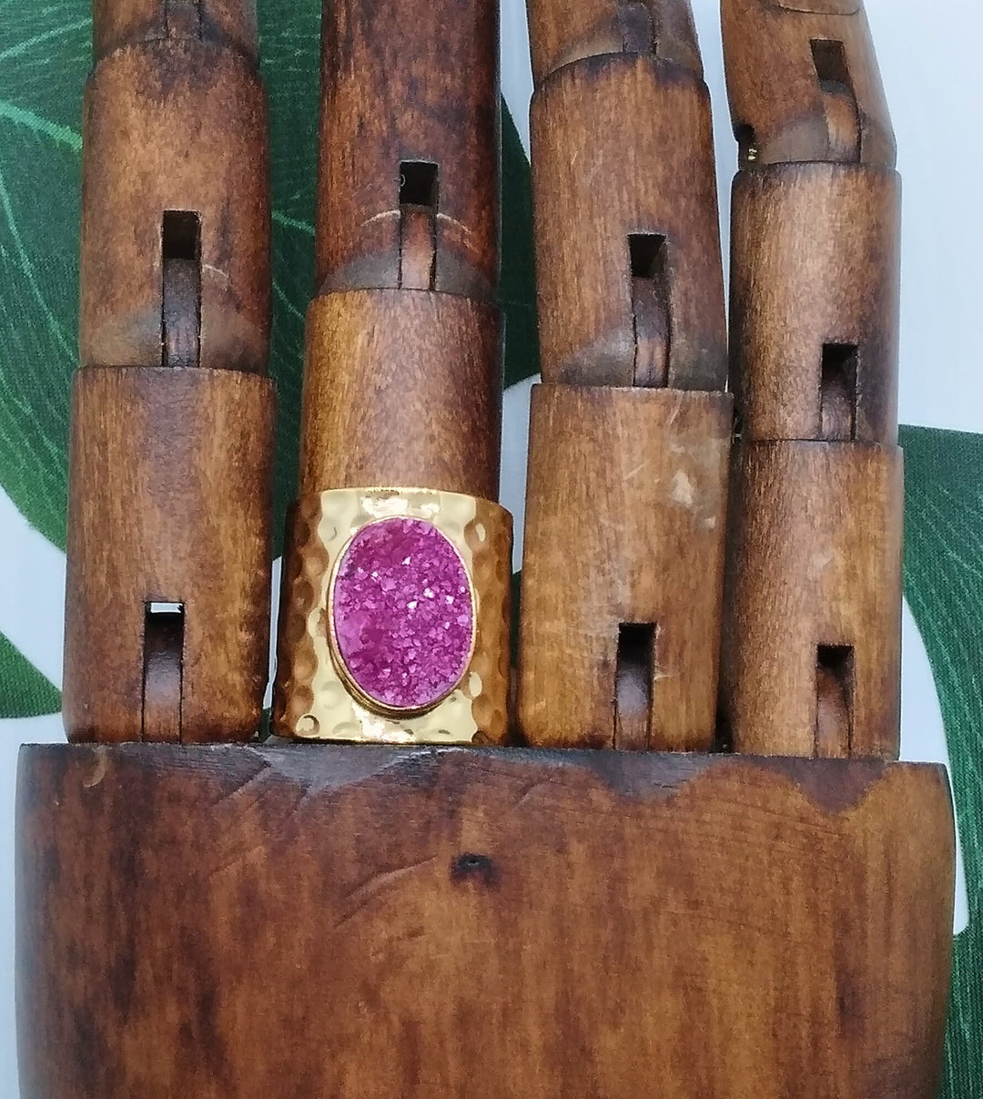 Magenta Crystal Crush Agate Ring - Violet Elizabeth - Jewellery
