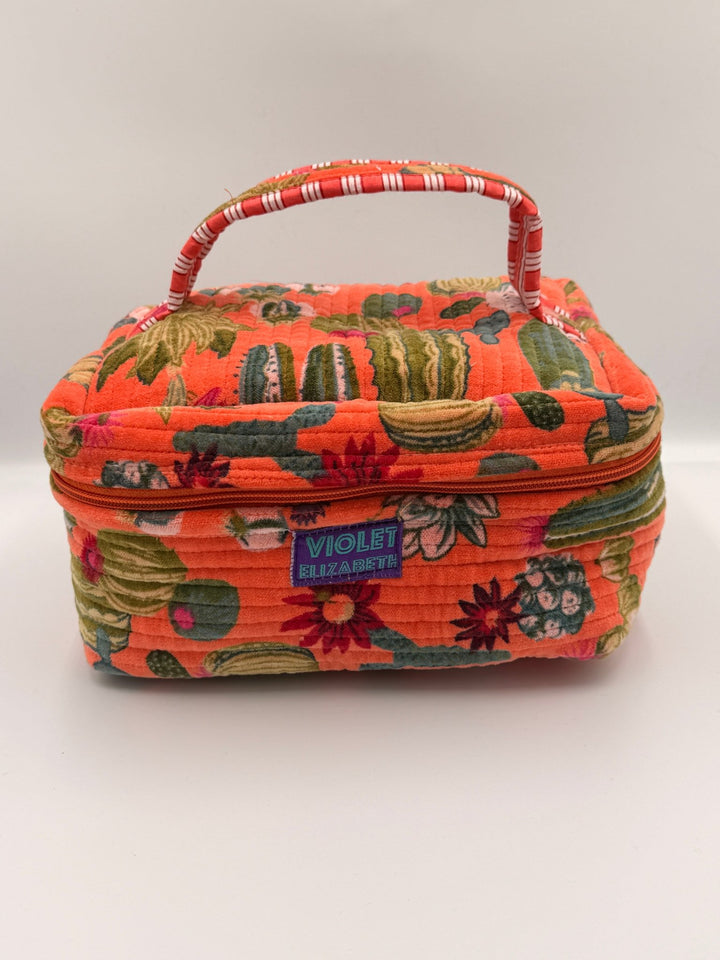Mammillaria Velvet Printed Cotton Vanity Bag