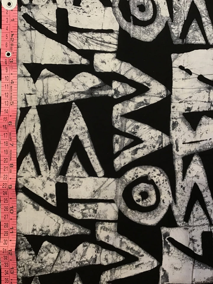 Monochrome Groove Batik Fabric - Violet Elizabeth - Haberdashery