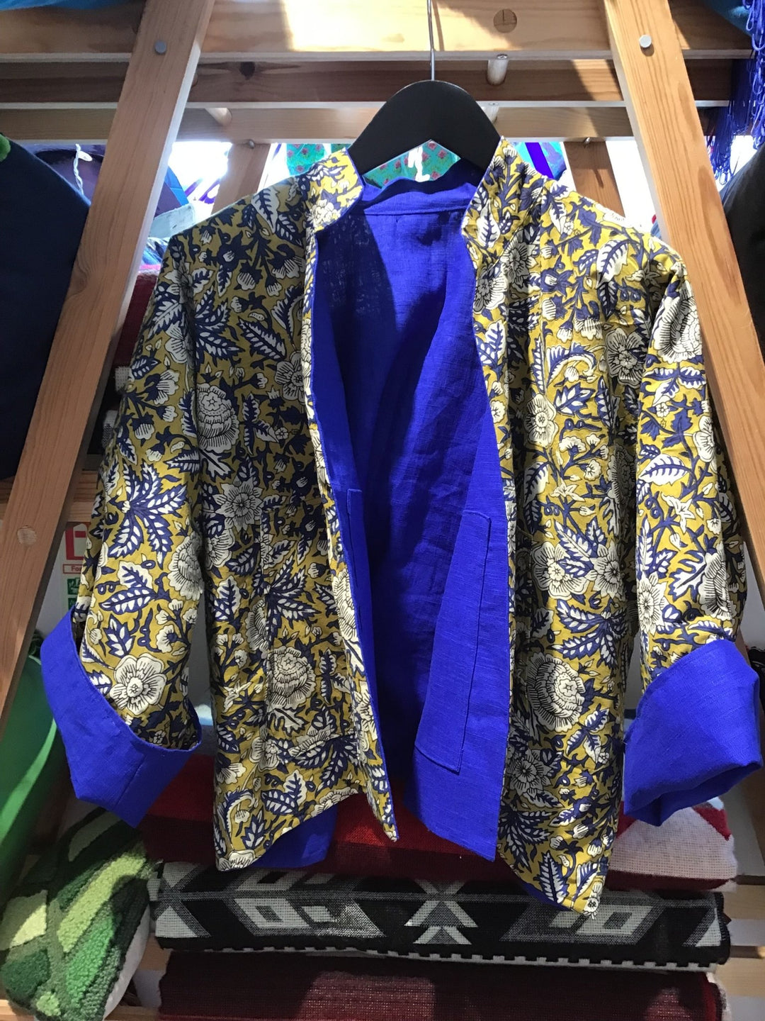 Moroccan Mosaic Reversible Linen Jacket - Violet Elizabeth - Clothing