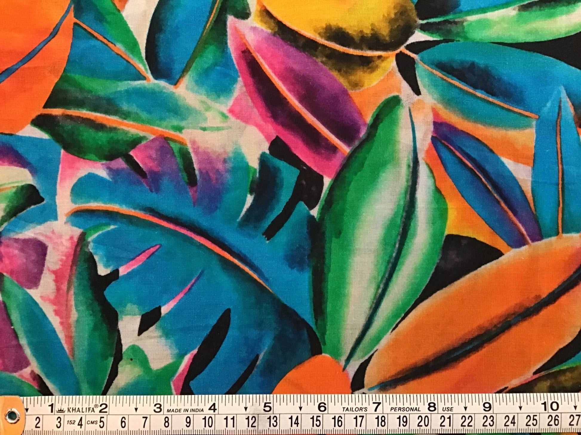 multicoloured jungle Screen Printed Fabric 100% Cotton - Violet Elizabeth - Haberdashery