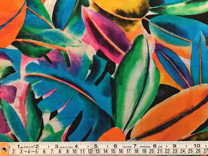 multicoloured jungle Screen Printed Fabric 100% Cotton - Violet Elizabeth - Haberdashery