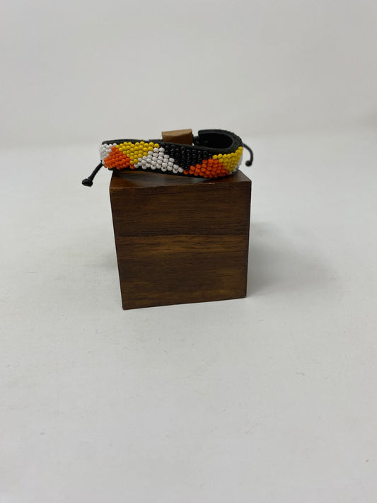 Nature inspired Glass Beaded leather bracelet - Violet Elizabeth - Jewellery