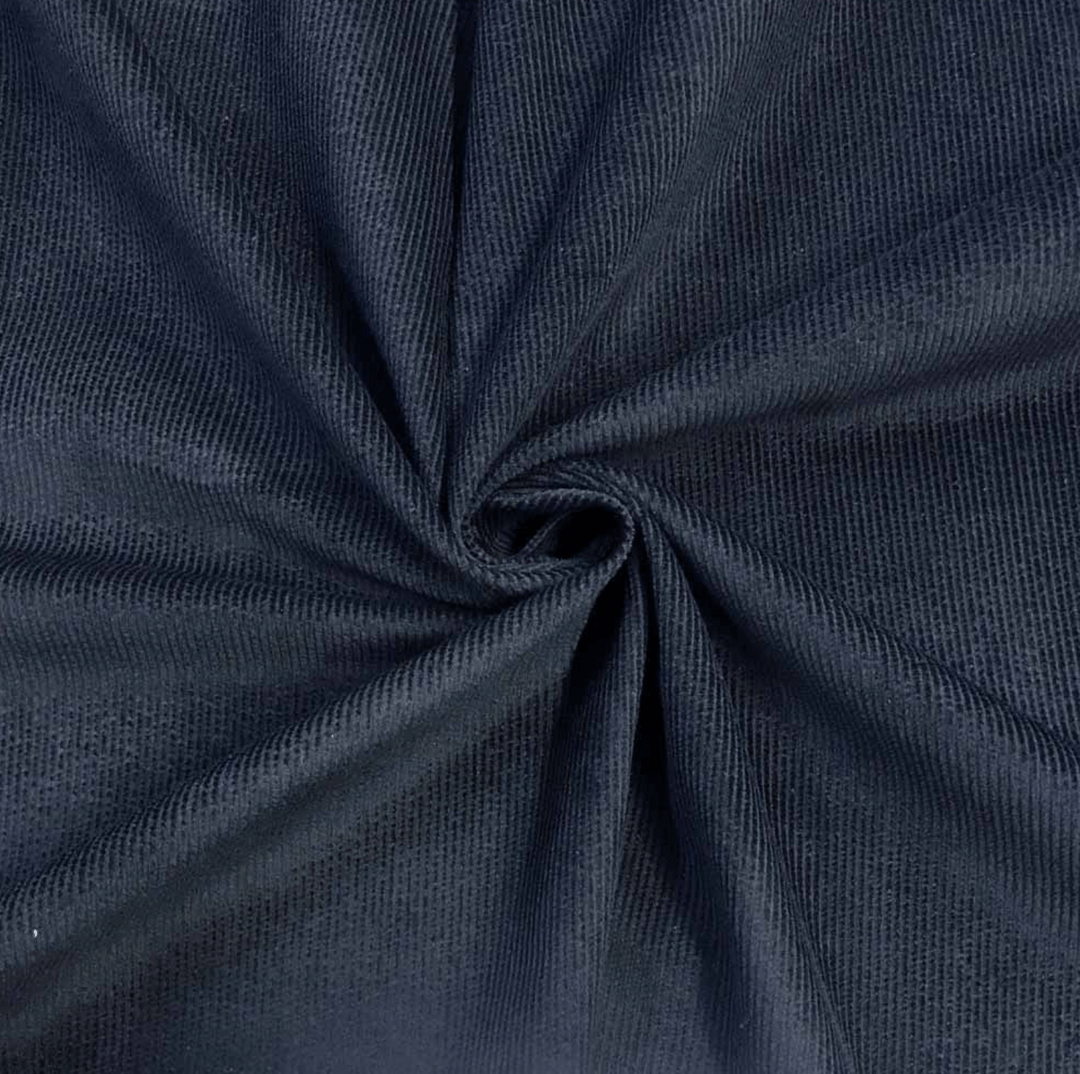 Navy 8 wale cotton corduroy fabric - Violet Elizabeth - Haberdashery