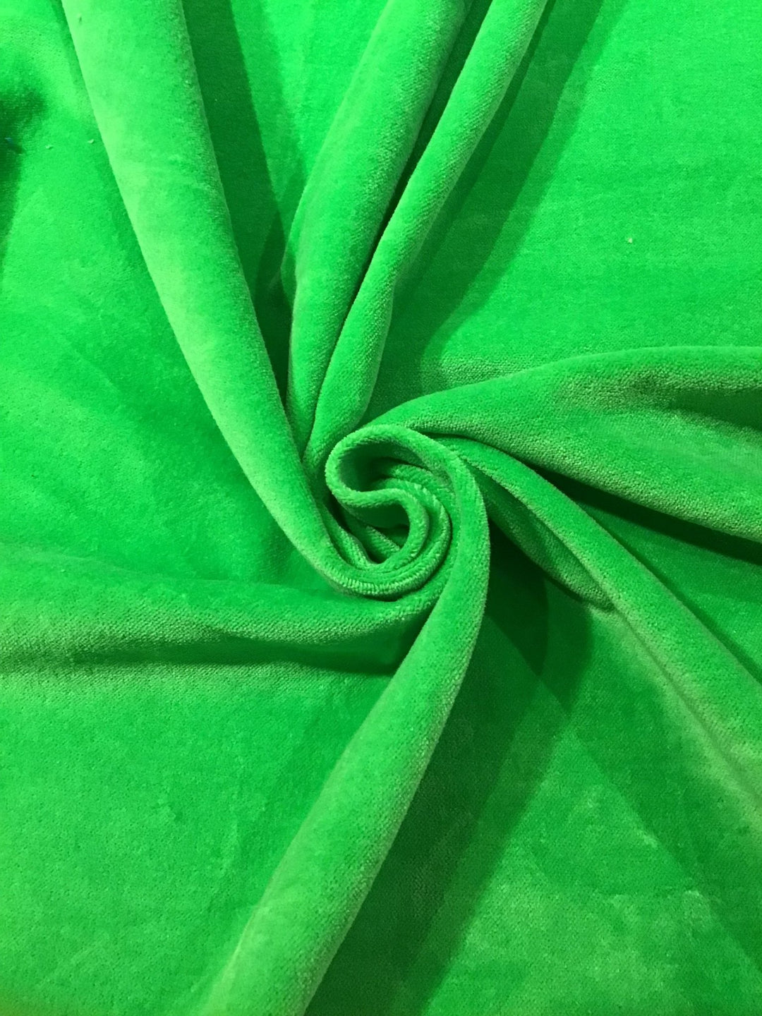 Neon Green Velvet Hand Dyed Fabric 100% Cotton - Violet Elizabeth - Haberdashery