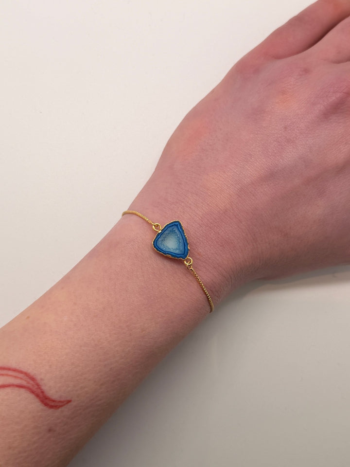 Ocean Blue Half Geode Druzy Bracelet - Violet Elizabeth - Jewellery