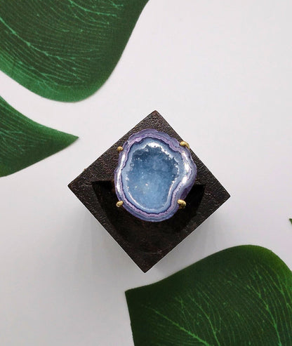 Ocean Purple Claw Geode Druzy Ring - Violet Elizabeth - Jewellery