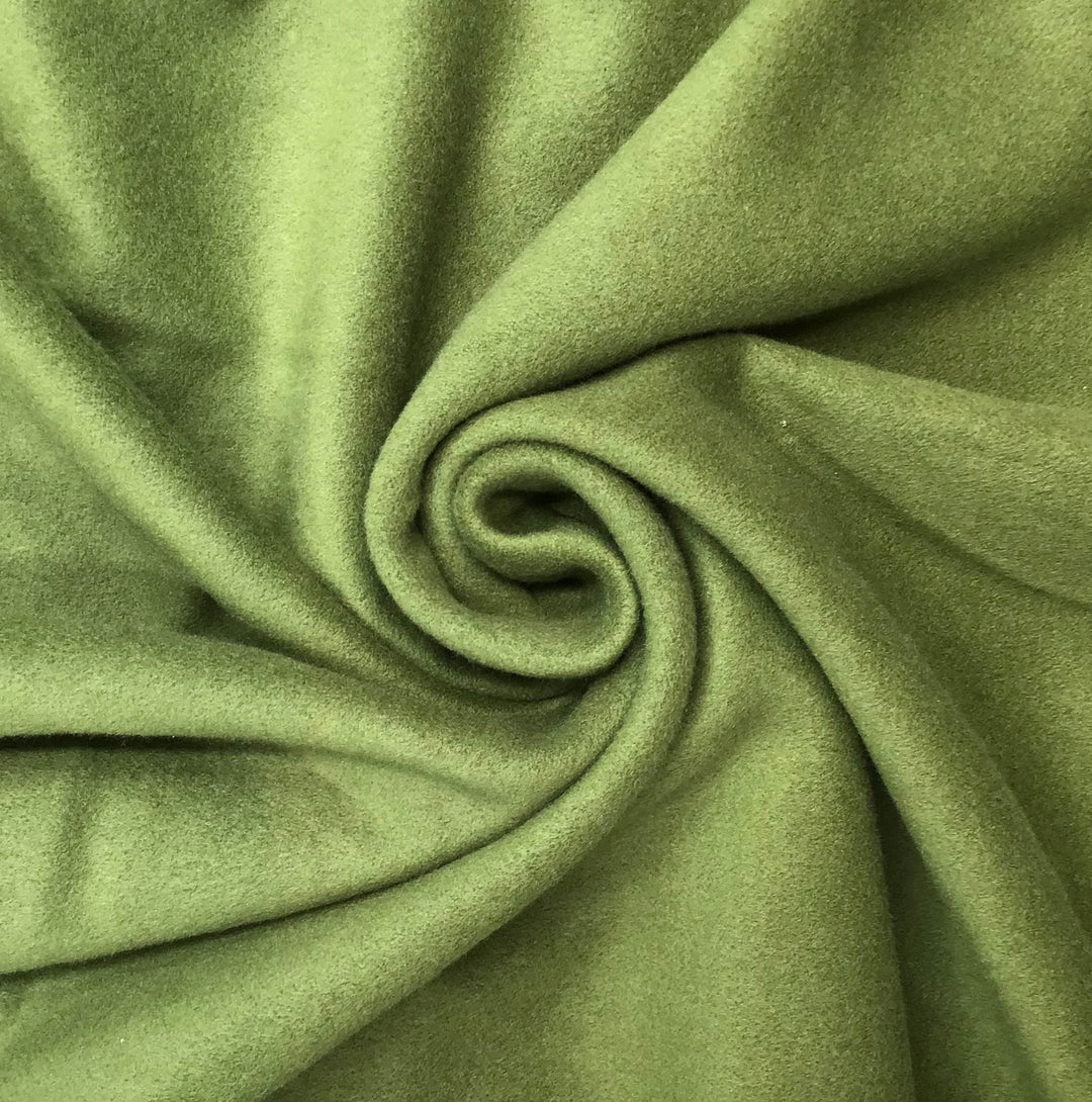 Olive green Recycled polyester & wool coating - Violet Elizabeth - Haberdashery