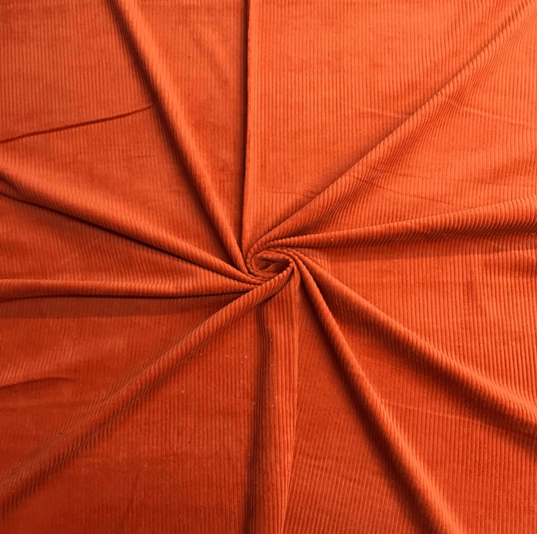 Orange 4.5 Wale 'Jumbo' Corduroy Fabric - Violet Elizabeth - Haberdashery