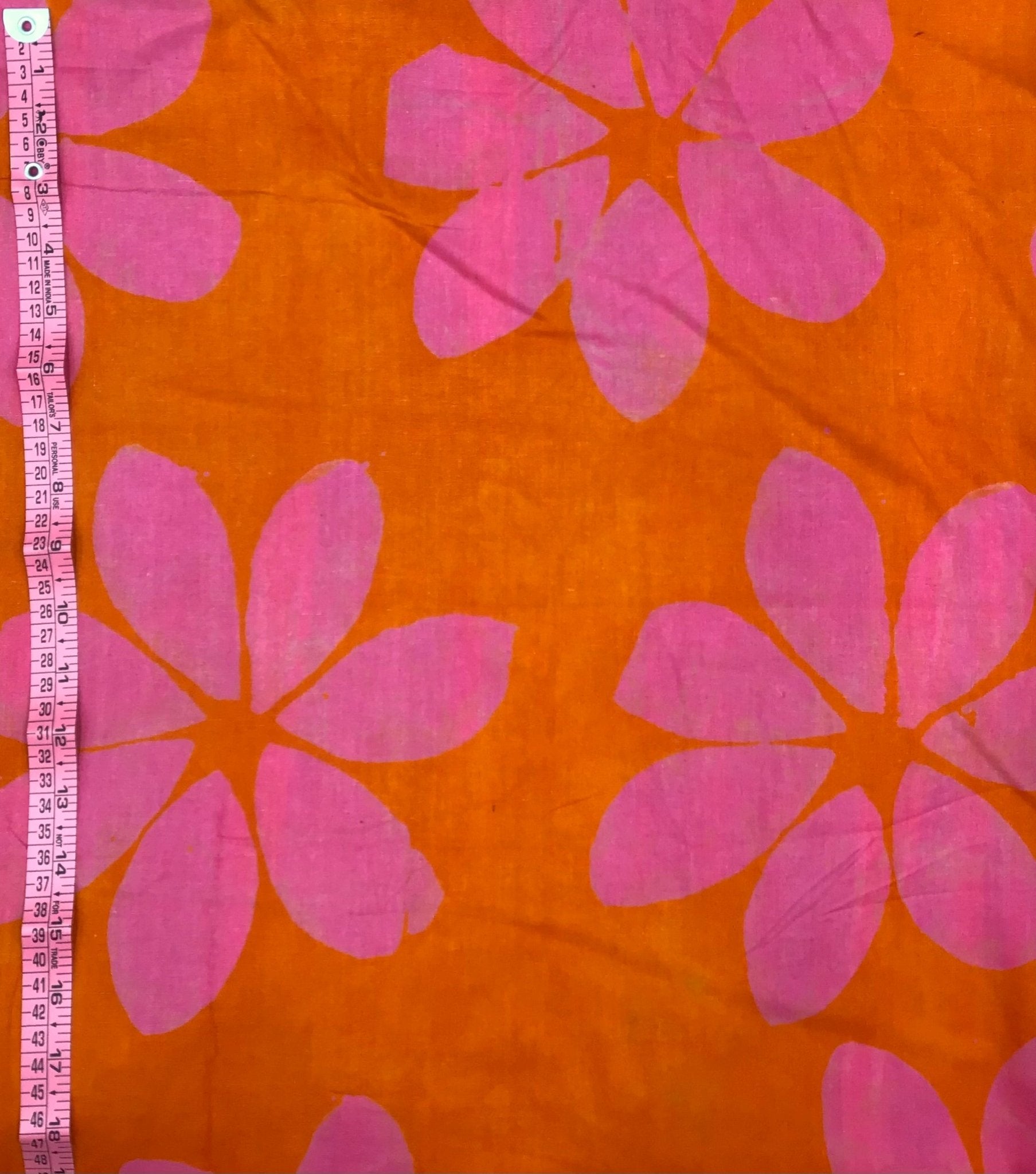 Orange Flower Power Tails Batik Fabric - Violet Elizabeth - Haberdashery