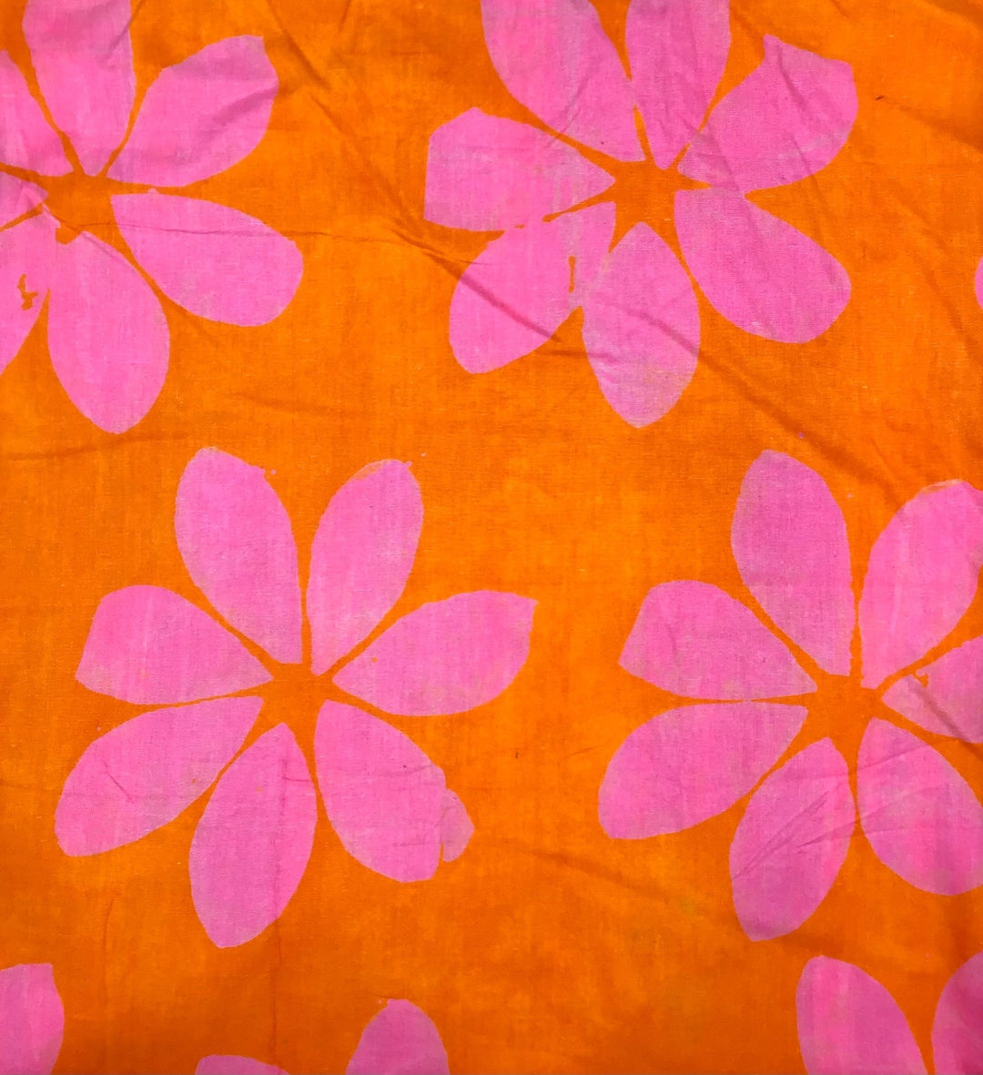 Orange Flower Power Tails Batik Fabric - Violet Elizabeth - Haberdashery